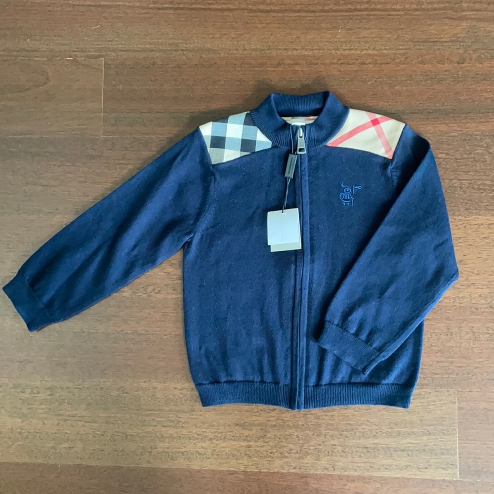 Burberry Navy and Beige Kids Sweater